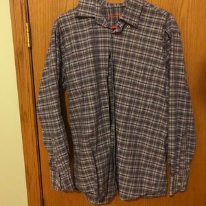Alan Fusser Purple Button Down Plaid Shirt